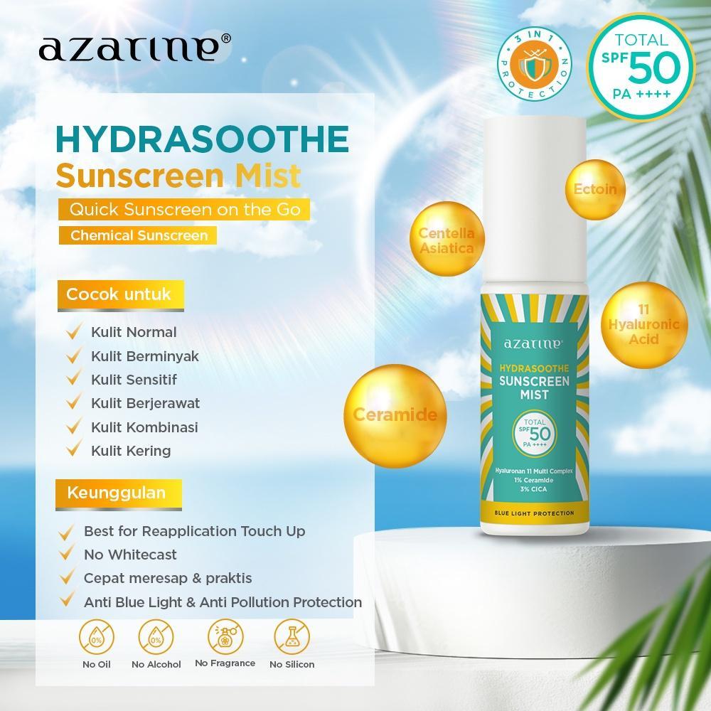 Azarine Sunscreen Series - Hydrasoothe Mist & HydraMax-C Serum SPF 50 PA+++ Moisturizer for Sun Protection