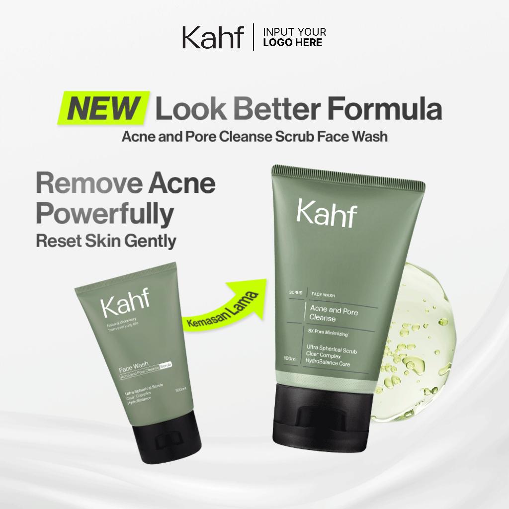 KAHF Face Wash 100 ml Energizing & Brightening / Oil & Acne / Oil & Comedo / Scrub / Acne Pore Cleanse Scrub NEW