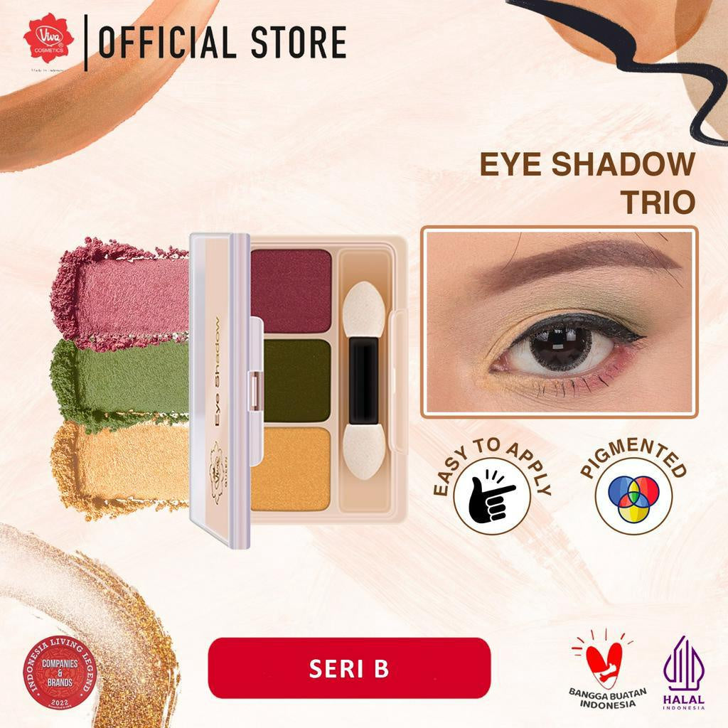 Viva Queen Eye Shadow - Trio (tersedia 6 varian kombinasi warna)