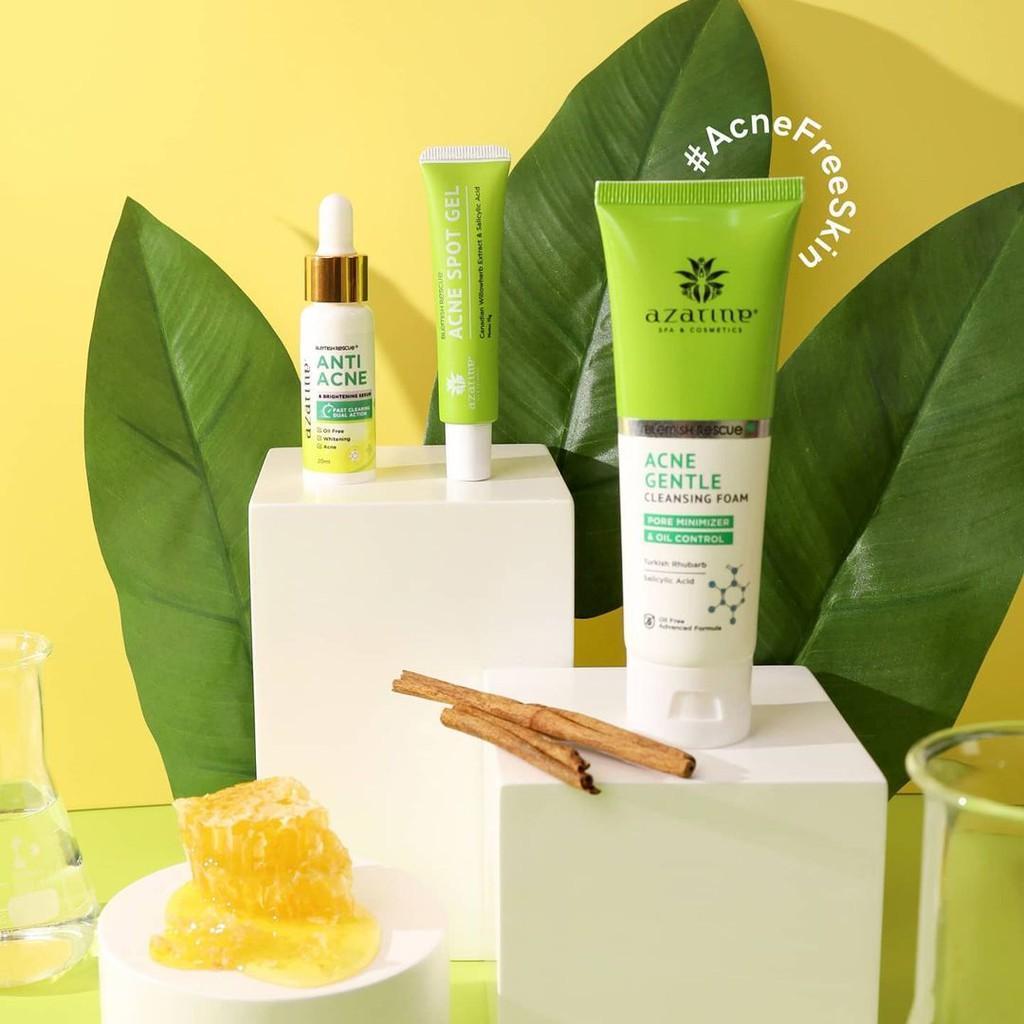 Azarine Blemish Rescue Series - Spot Gel, Cleansing Foam, Brightening Serum, Purifying Toner, Blackhead Remover Mask, Oil-Free Moisturizer