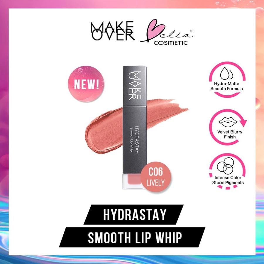 Belia MAKE OVER Hydrastay Smooth Lip Whip  Lip Cream  Lipcream  Hydra Smooth Finish BPOM Makeover