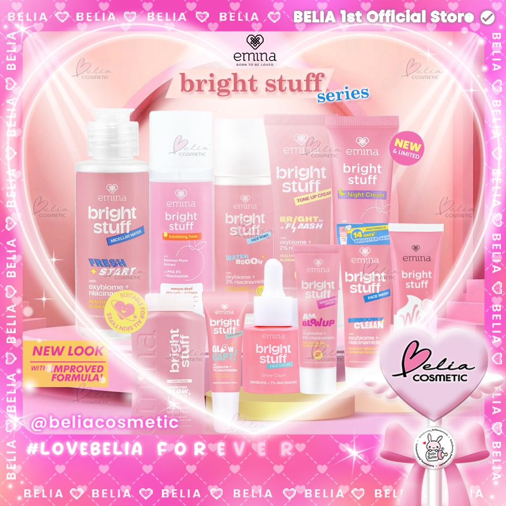 Emina Bright Stuff Skincare Set | Acne-Prone Skin | Face Wash - Toner - Serum - Moisturizer - Tone Up Cream