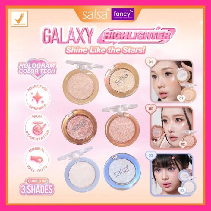 Salsa Galaxy Highlighter – Shimmer Glow Makeup for Face & Cheeks | High Pigmented Korean Douyin Style