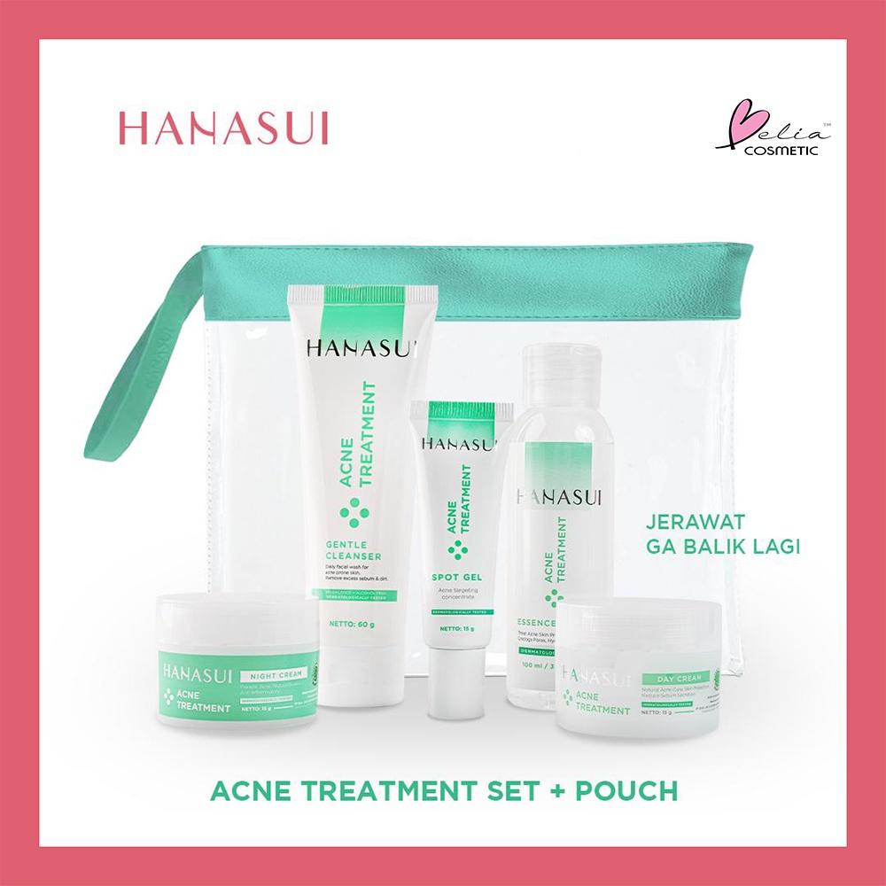 HANASUI SKINCARE Set | Flawless Glow 10 & Acne Treatment Series | Complete Daily Routine | BPOM Certified | FREE Travel Pouch