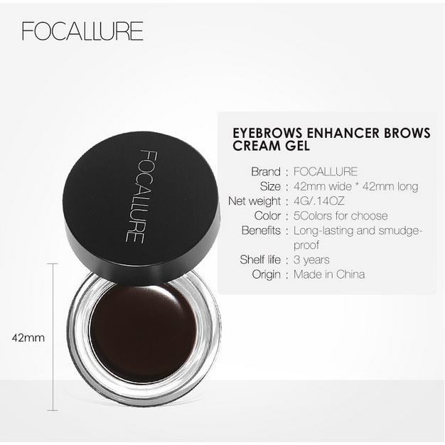 FOCALLURE Brow Cream Gel FA23 – Waterproof Eyebrow Pencil & Gel for Defined Brows