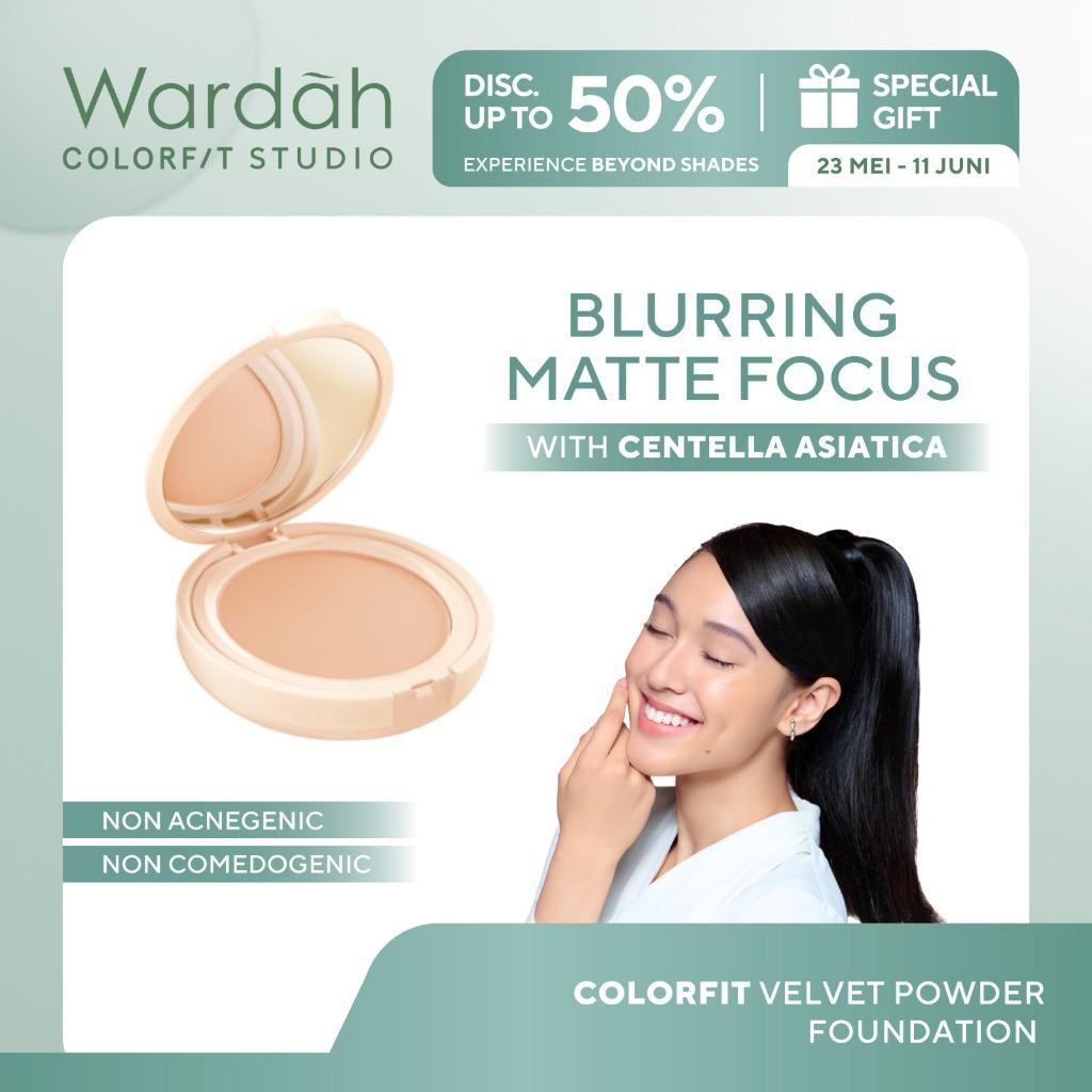 Wardah Velvet Powder Foundation | Long-Lasting Compact Powder | Smooth Matte Finish | BPOM |