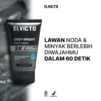 Elvicto Deep Bright Men’s Facial Cleanser 100ml | Brightening Face Wash for Dull Skin – Deep Cleansing + Oil Control