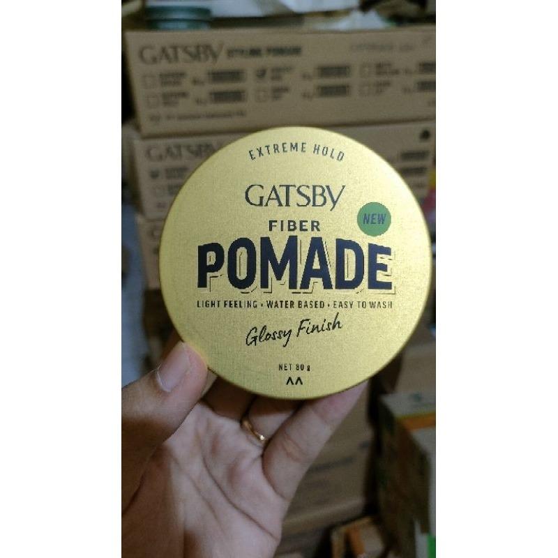 Gatsby Fiber Pomade Glossy Finish 80g – Strong Hold with Flexible Styling & Sleek Shine
