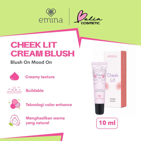 Emina Cheek Lit Cream Blush | Long-Lasting Natural Glow | 10mL