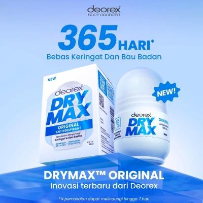 Deorex DryMax Deodorant Roll-On Original – 30ml | Dual Action Sweat & Odor Control | Fragrance-Free, Alcohol-Free & Long-Lasting Protection