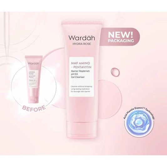 Wardah Hydra Rose Barrier Replenish pH 5.5 Gel Cleanser