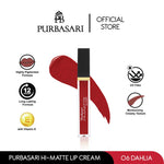 Purbasari Hi-Matte Lip Cream Shade 06 Dahlia / Matte Lipcream / Matte Lipstick - Lembut Tahan Lama Pelembab Pigmentasi Tinggi