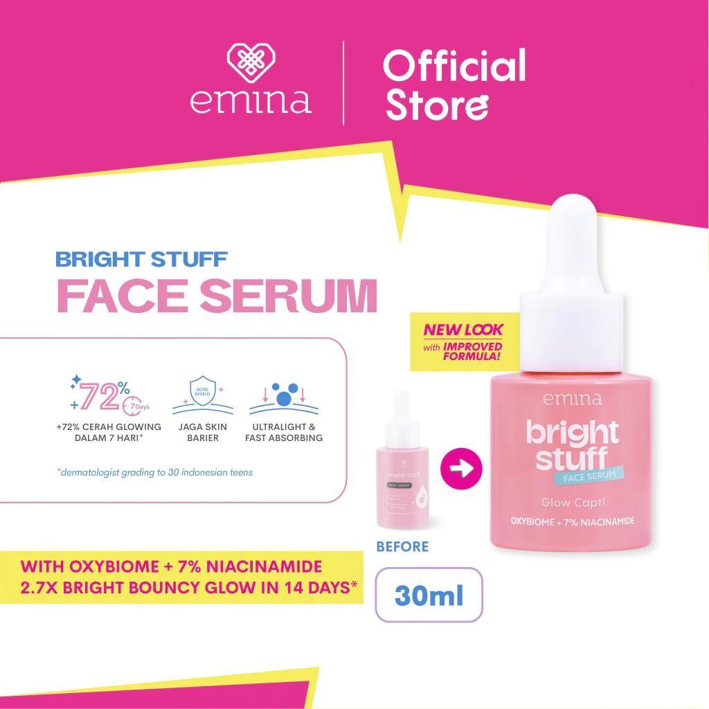 Emina Bright Stuff Face Serum 30ml - Oxybiome + 2% Niacinamide for Radiant Skin, 72% Brighter, Glowing & Anti-Dullness Moisturizer