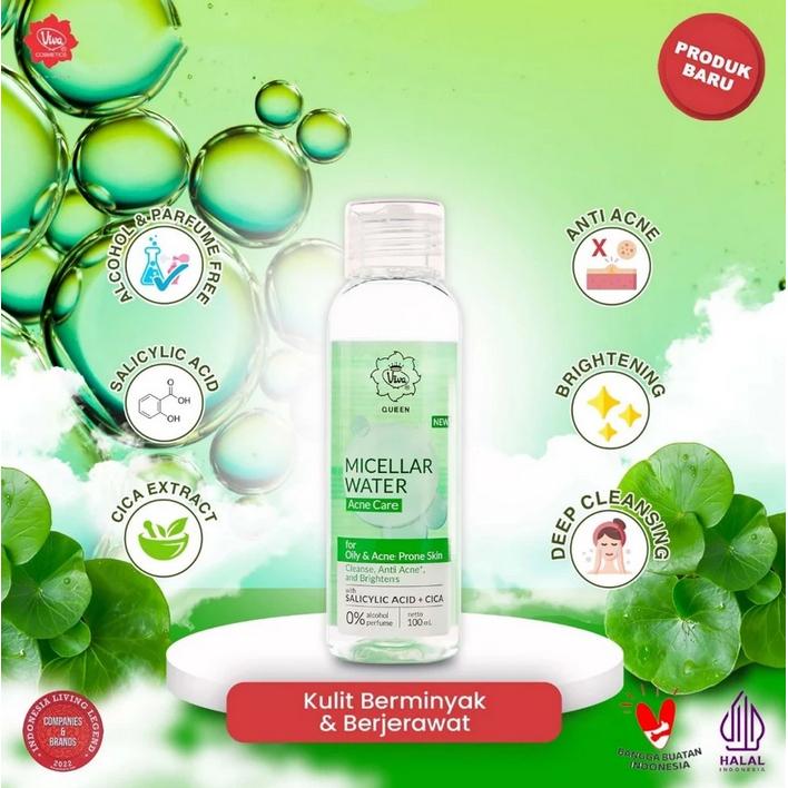 Viva Queen Micellar Water 100ml – Bright Glow / Acne Care / Sensitive Care / Rose Collagen – Gentle Makeup Remover