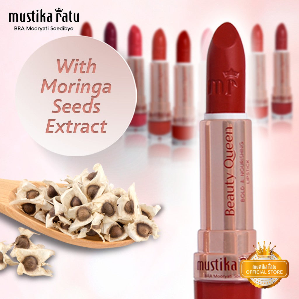 Lipstick warna Ravishing Red Mustika Ratu Beauty Queen Bold Nourishing