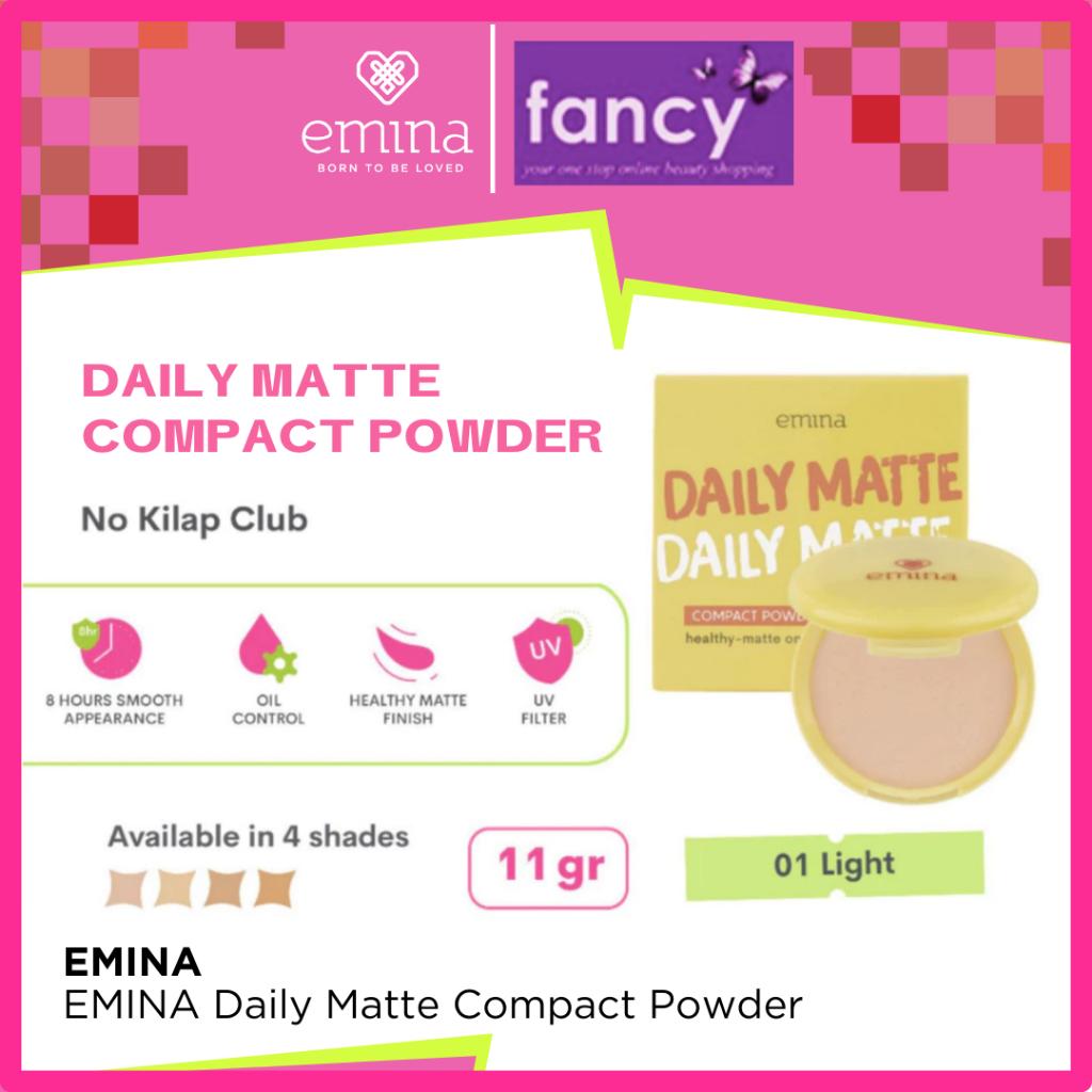 Emina Daily Matte x MUZIK TIGER COMPACT POWDER [Bedak Padat] 11gr No Kilap Club