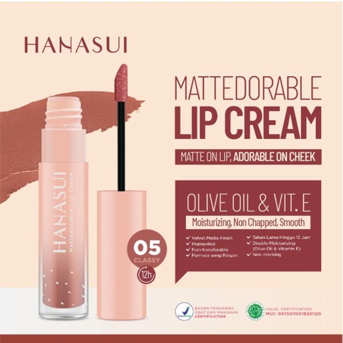 HANASUI Mattedorable Lip Cream – Lip & Cheek Tint, Boba / Matcha Latte Shades