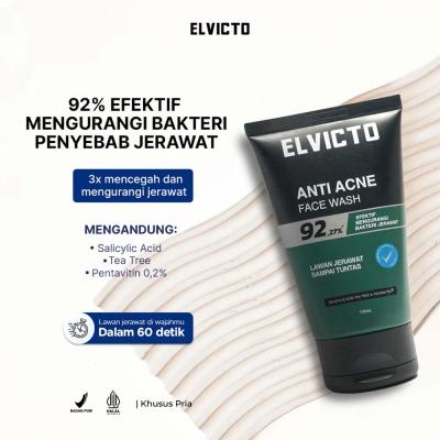 Elvicto Men’s Anti-Acne Facial Cleanser 100ml | Deep Clean + Acne Control for Oily & Breakout-Prone Skin