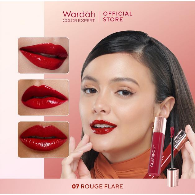Wardah Glasting Liquid Lip Glass Hi-Pigmented LipCream Lipstick Glass Color Ringan Transferproof NEW!