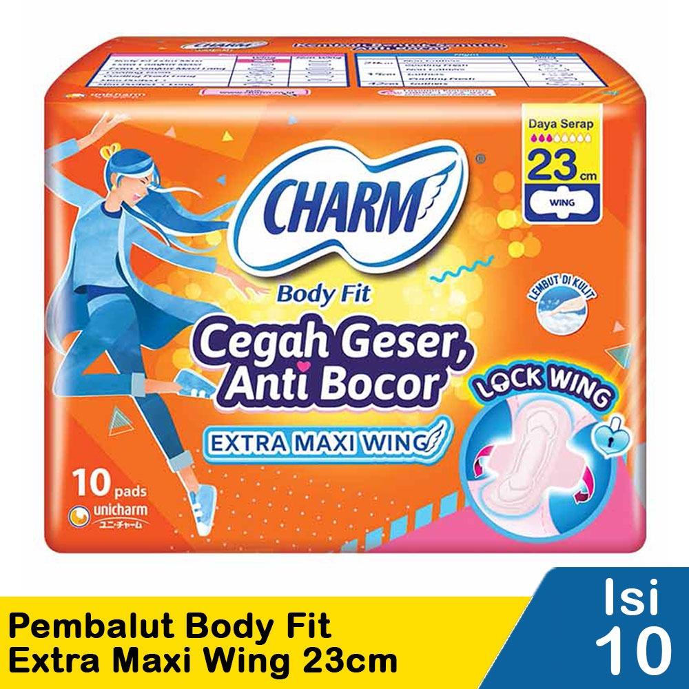 Charm Body Fit Extra Maxi 23cm Sanitary Pads – 10’s Non-Wing | Slim, Secure & Daily Comfort for Light to Moderate Flow