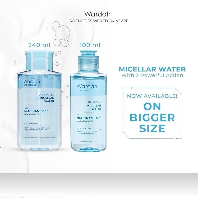 Wardah GlowSwipe Lightening Micellar Magic Remover - Oil-Infused Micellar Water with Niacinamide & Macadamia Oil for All Skin Types