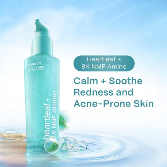 WARDAH Heartleaf + 8X NMF Amino Calm & Soothe Gel Cleanser 120ml | Gentle Hydrating Face Wash for Sensitive Skin | pH Balanced | Daily Skincare