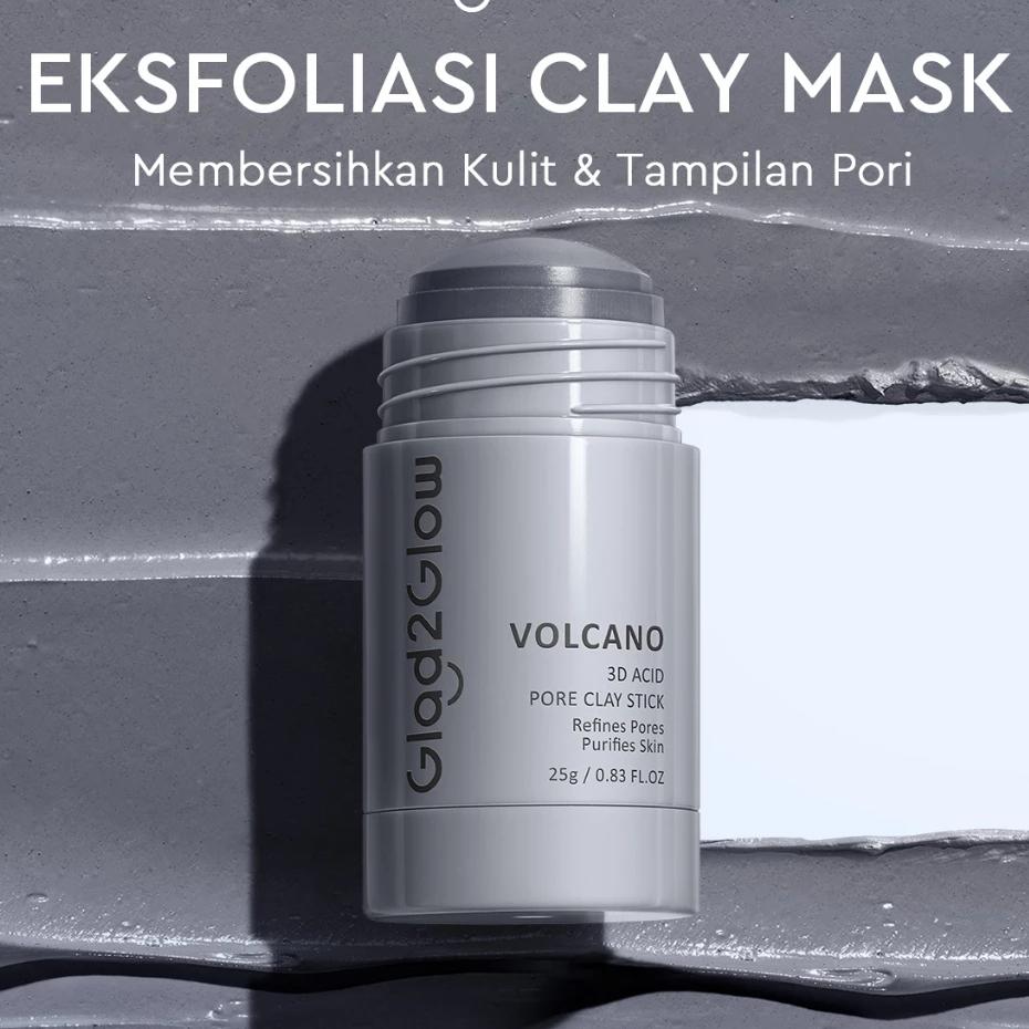 Glad2Glow Clay Stick 25g Brightening Mugwort & Volcano Variants Anti-Blackhead Pore-Refining Face Mask Perfect Blurring Powder Foundation