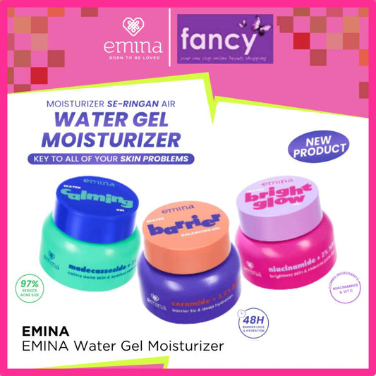 Emina Water Gel Moisturizer 30g Calming Bright Glow Barrier Balancing Pelembab Wajah Gel for Winter Season with Ceramide & Niacinamide