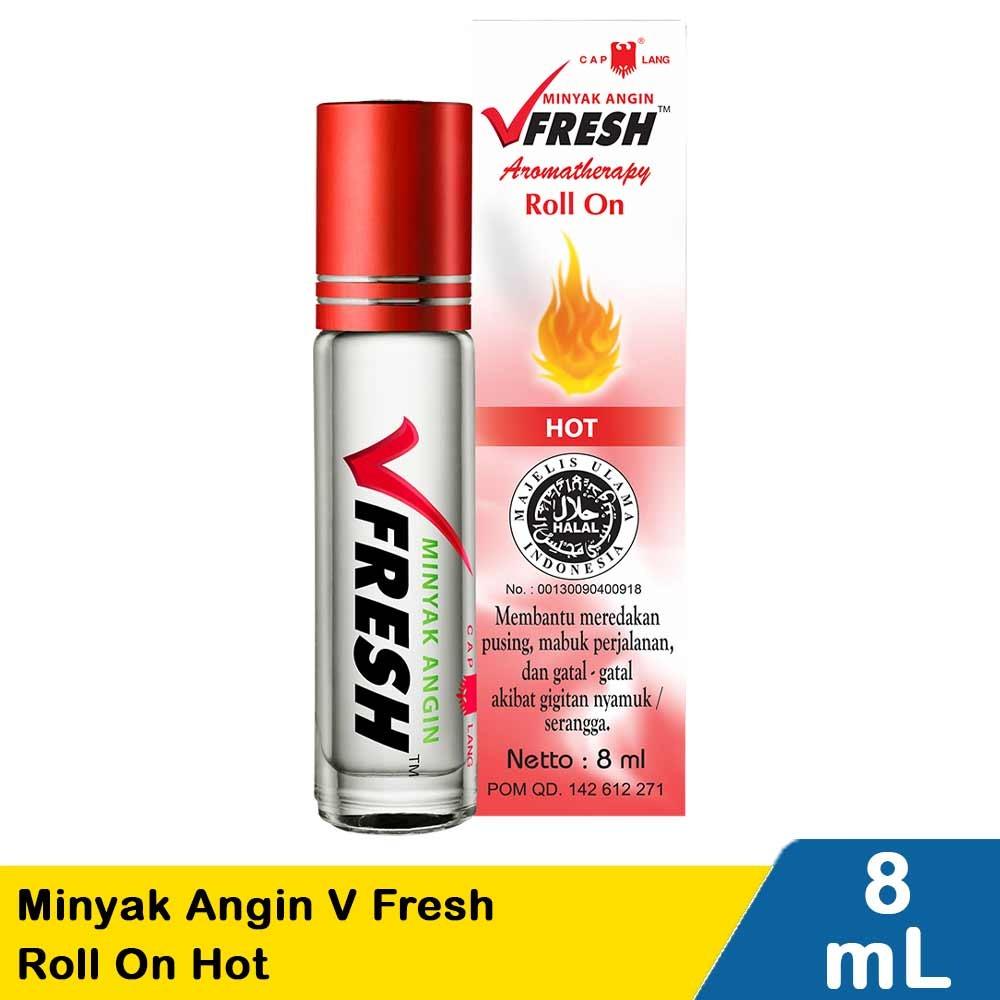 Vfresh Cap Lang Aromatherapy Roll-On - Hot Herbal Oil for Headache Dizziness & Travel Relief 10ml Stainless Roll Ball