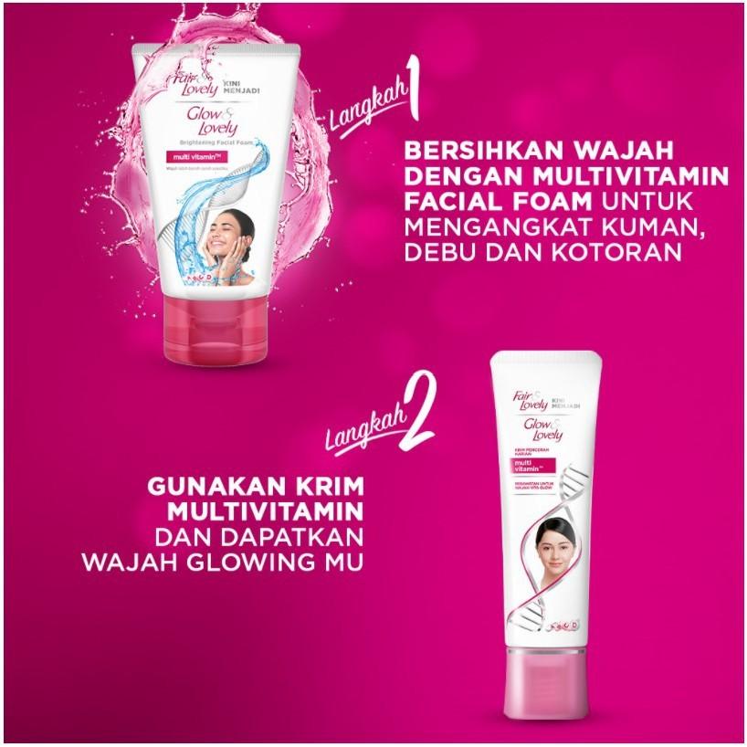 GLOW & LOVELY Melindungi UVA/UVB Multivitamin CREAM | FAIR & LOVELY Facial FOAM | BB Cream Wajah GLOWING