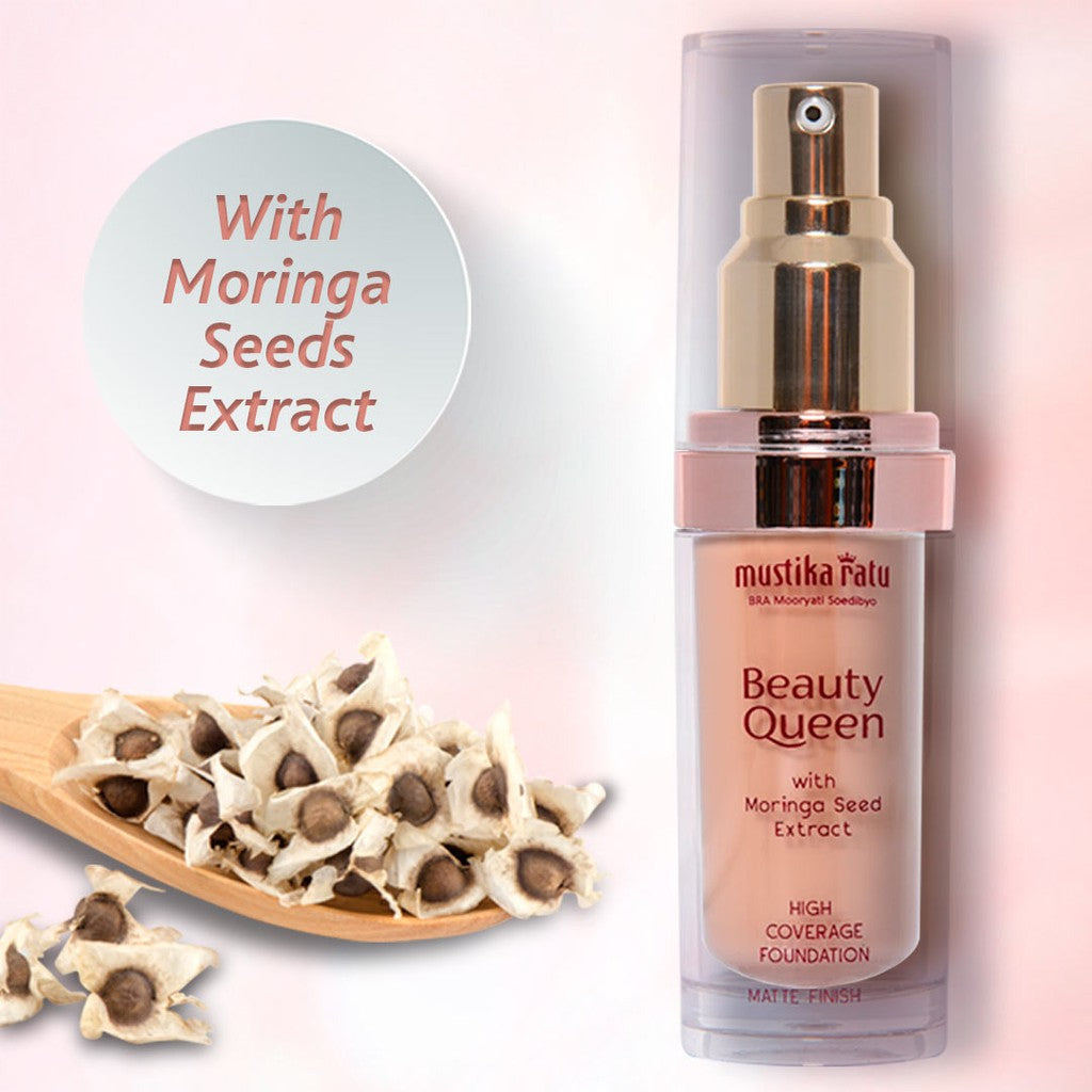 Beauty Queen High Coverage Foundation Matte Finish SPF30 shade Nude Beige Mustika Ratu