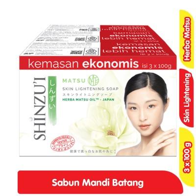 Shinzu’i Skin Lightening Bar Soap Matsu 3x100g – Natural Herbal Whitening Soap with Herba Matsu Oil & Moisturizer