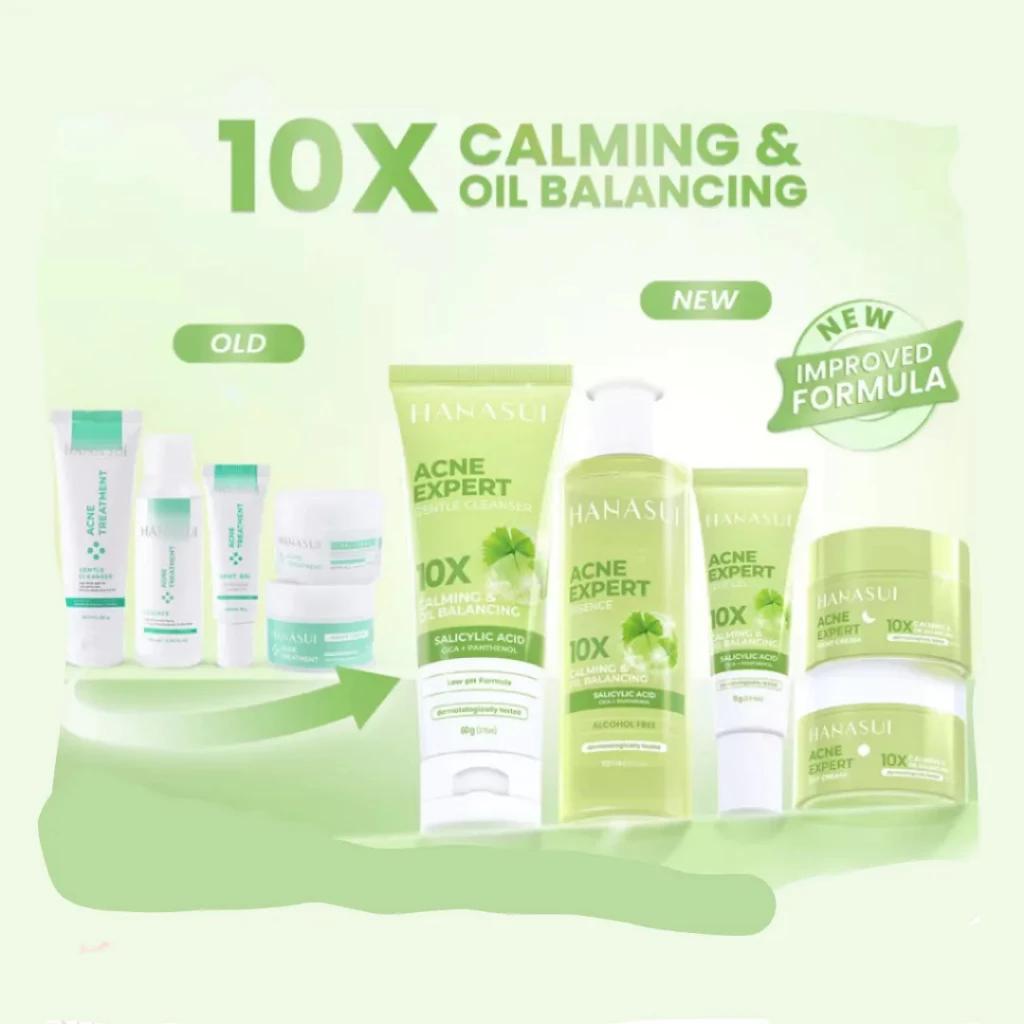 HANASUI Acne Skincare Routine | Wash, Spot Gel, Essence, Day & Night Cream for Clearer Skin