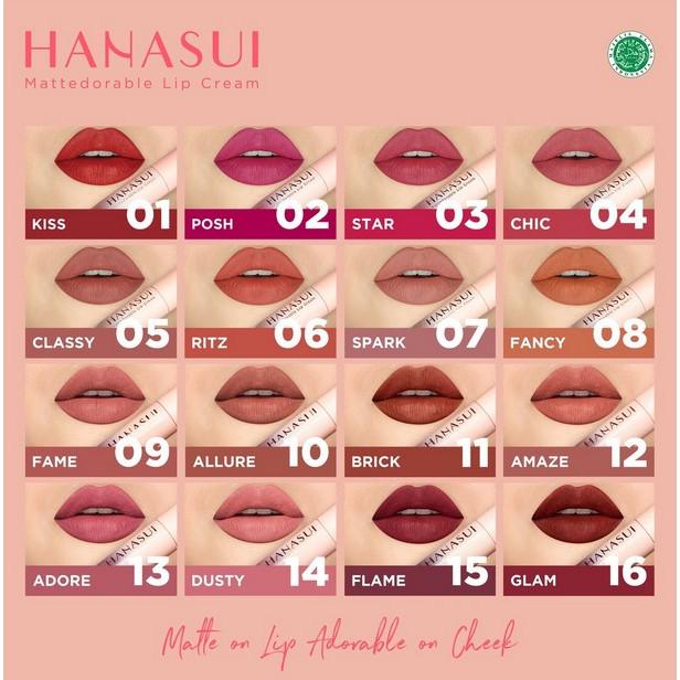 HANASUI Mattedorable Lip Cream – Lip & Cheek Tint, Boba / Matcha Latte Shades
