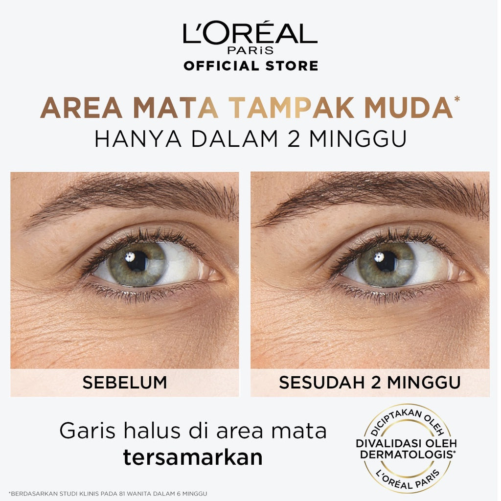BARU! L'Oreal Paris Triple Roller 2.5% Hyaluron + Caffein Eye Serum Skincare - 20ml (Eye Serum dengan Instant Cooling Effect untuk menyamarkan garis halus dalam 2 minggu)
