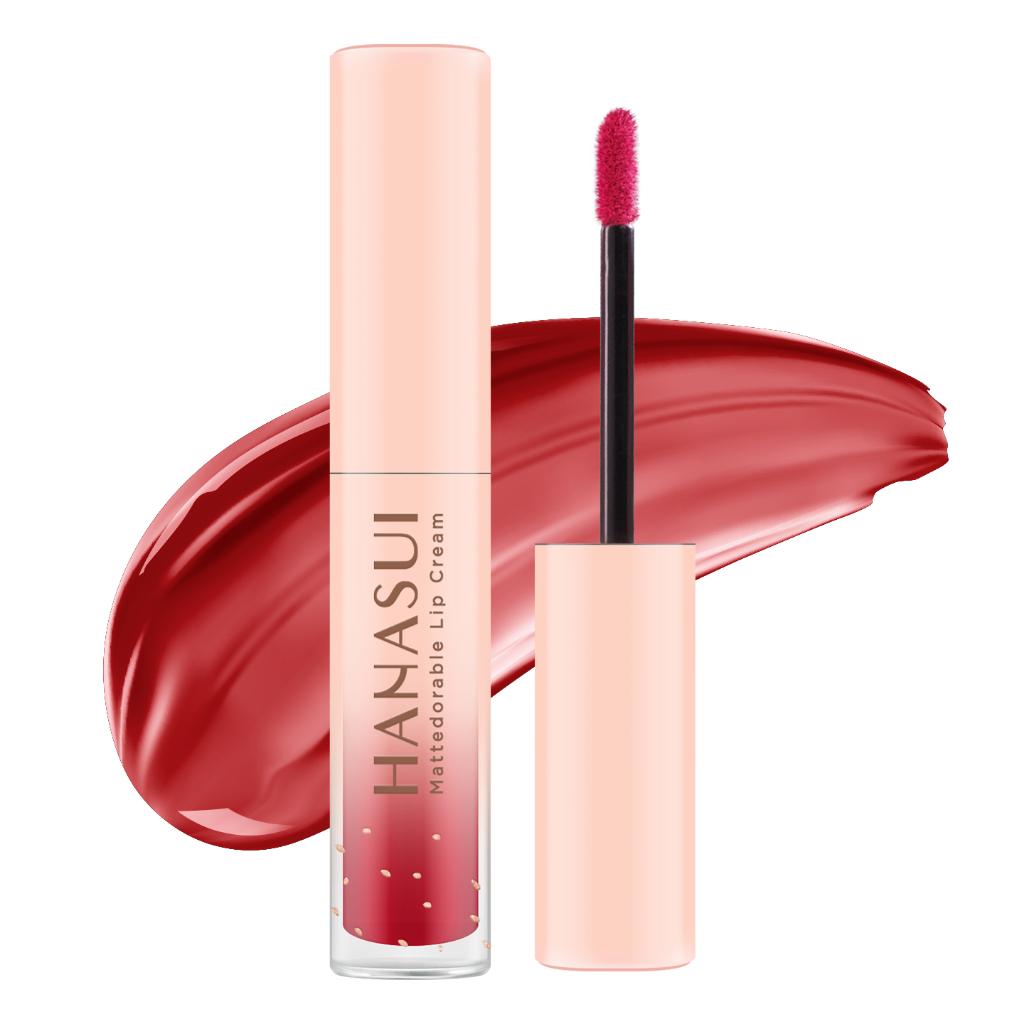 Hanasui Mattedorable Lip Cream Matte - Matcha Latte & Boba Series Halal Certified Lip Gloss