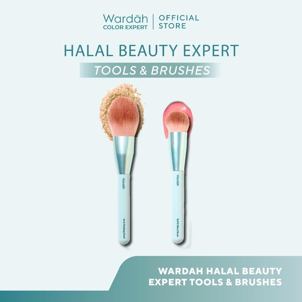 Wardah Halal Make Up Tools – Buff & Blend Brush, Set & Finishing Brush, Beauty Blender – Perfect Pair for Colorfit Matte Foundation