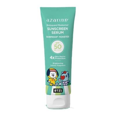 Azarine x BT21 Sunproof Monster Body Serum Sunscreen SPF 50 PA++++ – 100ml | Lightweight Daily Sun Protection with BT21 Limited Edition