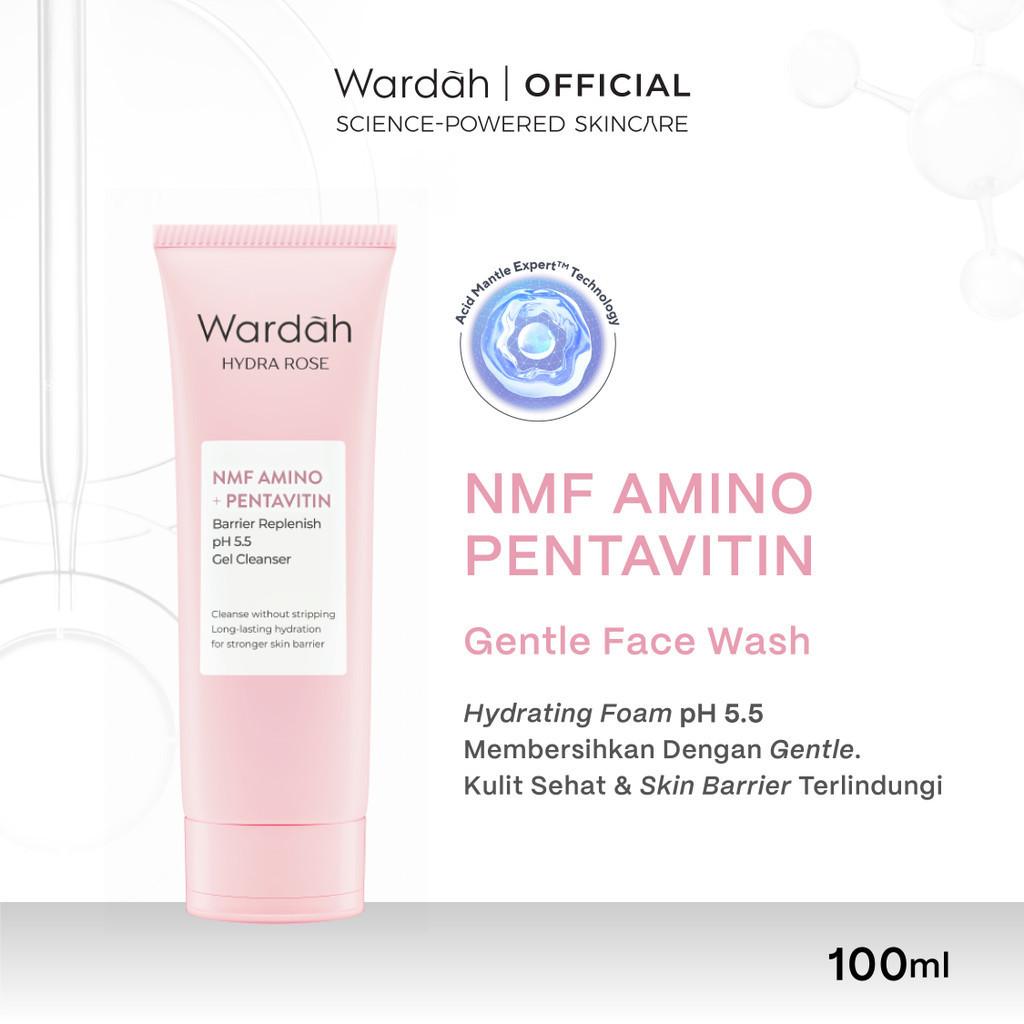 WARDAH – Hydra Rose Barrier Replenish Gel Cleanser 100ml | pH 5.5 with NMF Amino + Pentavitin