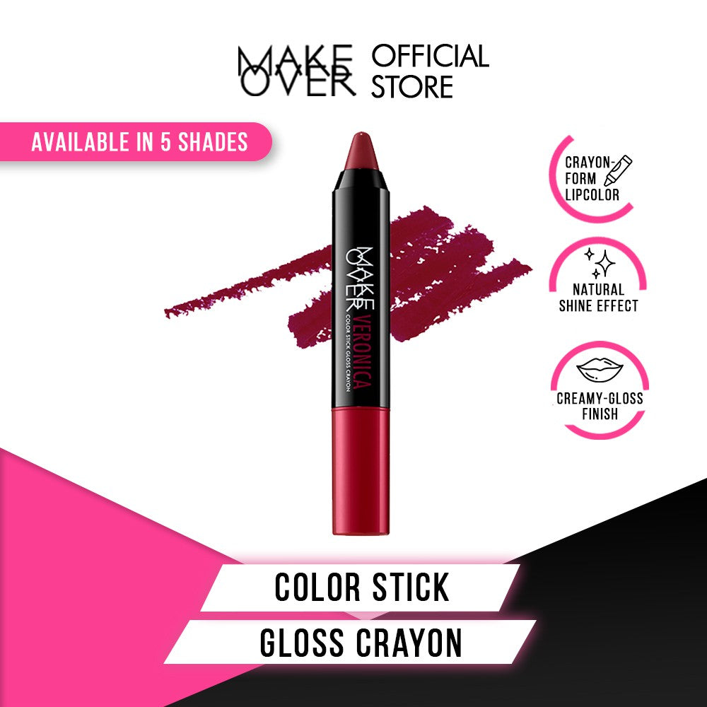 [PRE-ORDER] MAKE OVER Color Stick Gloss Crayon 3 g - Lipstick Gloss