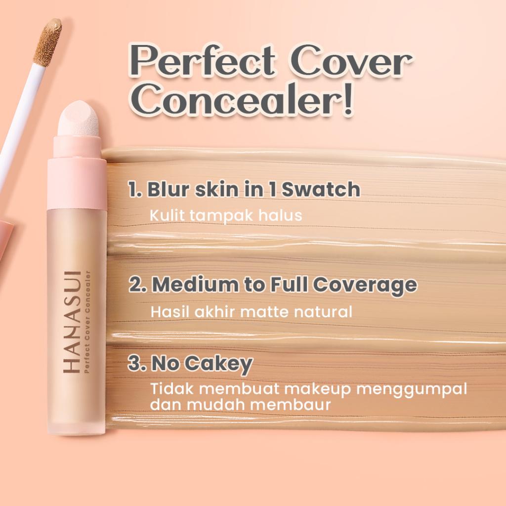 Hanasui Base Make Up Series - Poreless Mattifying Primer Perfect Stay Foundation & Perfect Cover Concealer Makeup Set
