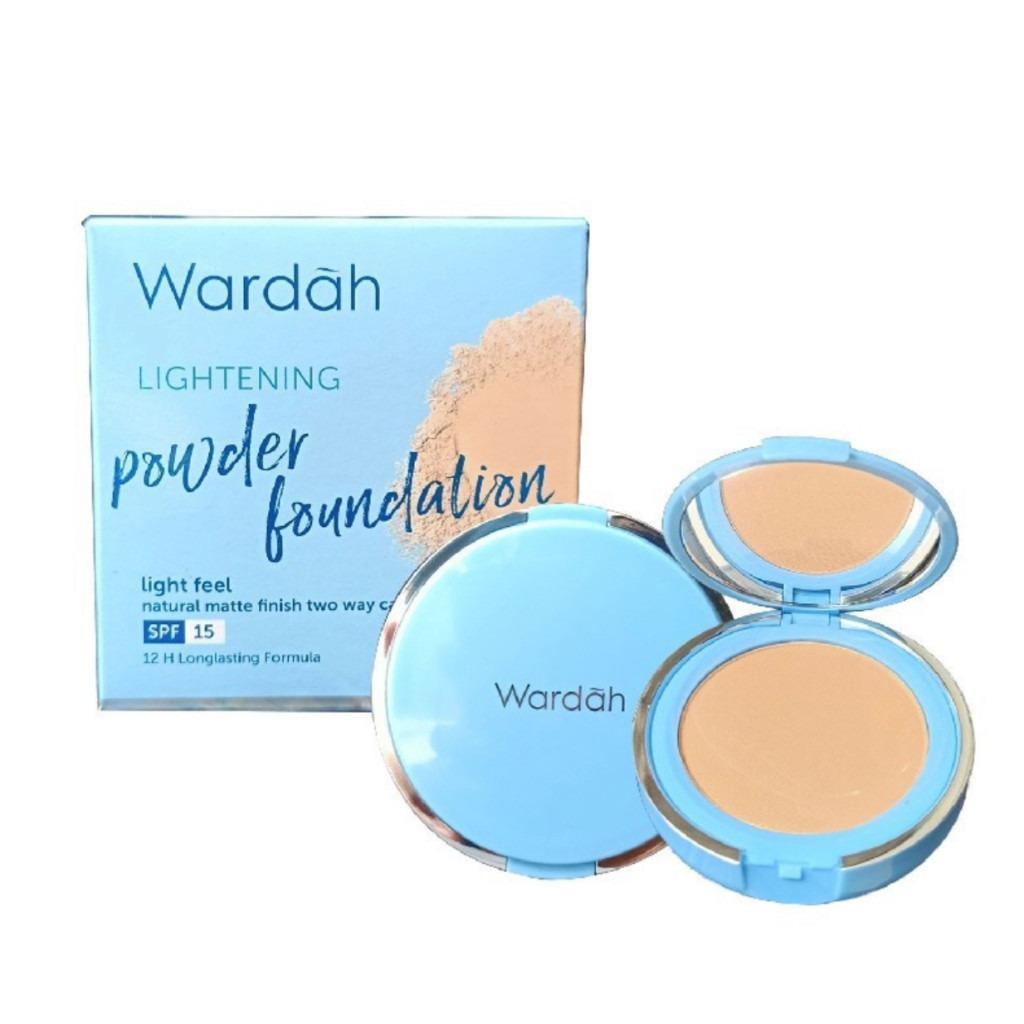 Wardah Lightening Two Way Cake Refill 02 Golden Beige 12g | Matte Bright Finish for Warm Skin
