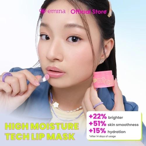 Emina Lip Mask x Muzik Tiger 9g - Moist Lip Treatment with 7 Natural Oils & Shea Butter for Brighter Smoother Lips