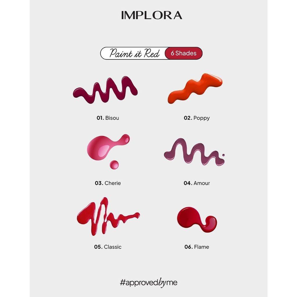 IMPLORA Nail Polish (NEW) – Red, Clear & Nude Colors | 8ml | BPOM Certified | Smooth, Glossy, Elegant Finish