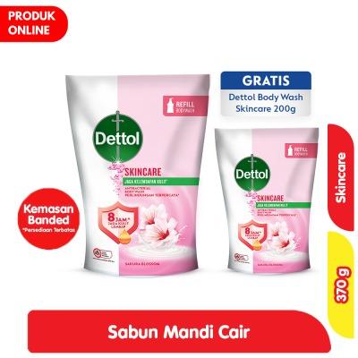 Dettol Antibacterial Body Wash Skincare – Refill 370g + 200g | Soft on Skin, Tough on Germs | Nourishing Cleanser with Moisture-Boosting Formula