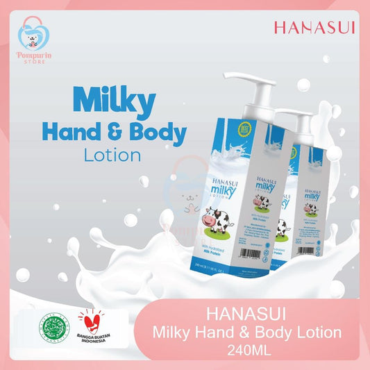 HANASUI Milky Hand & Body Lotion 240ml Halal Moisturizing Lotion for Soft Skin Care