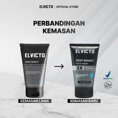 Elvicto Deep Bright Men’s Facial Cleanser 100ml | Brightening Face Wash for Dull Skin – Deep Cleansing + Oil Control
