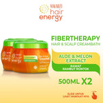 PAKET ISI 2 - Makarizo Hair Energy Fibertherapy Hair & Scalp Creambath Aloe & Melon 500 mL