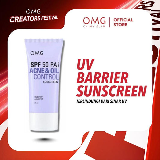OMG Acne & Oil Control UV Barrier Sunscreen SPF50 PA++++ 25ml – With Mugwort, Allantoin & Salicylic Acid
