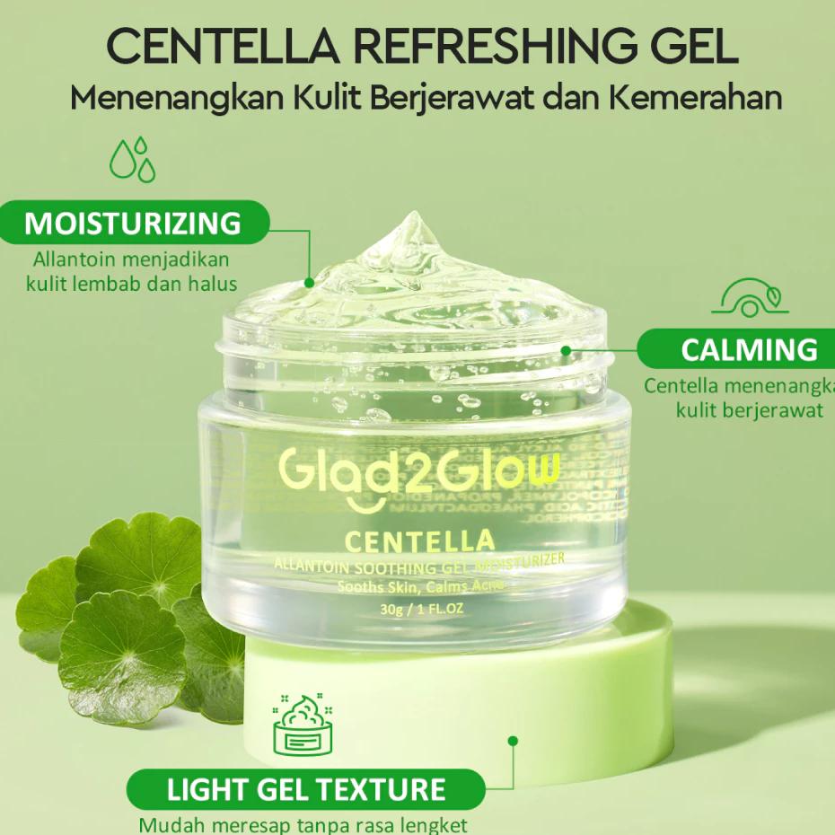 Glad2Glow All Series Skincare - Centella Soothing Gel Moisturizer Eye Cream Toner Serum Blueberry Sunscreen Masker Complete Daily Glow Set